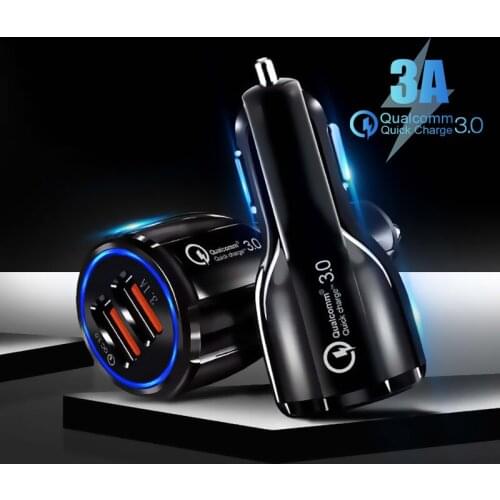 3A Car Charger Dual Port USB Quick Charge 3.0 For iPhone 12 Pro Max QC3.0 Mobile Phone Charge Adapter Fast Charging For Xiaomi11