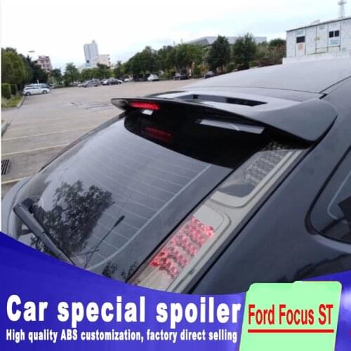 Brake Red light big spoiler For Ford Focus 2007 2008 2009 2010 2011 2012 2013 high quality ABS rear wing spoiler for Ford Focus