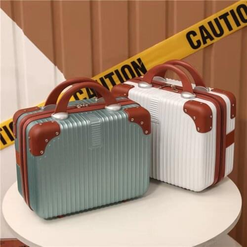 The small suitcase that restore ancient ways women travel makeup bag case 14 inches suitcase password suitcase