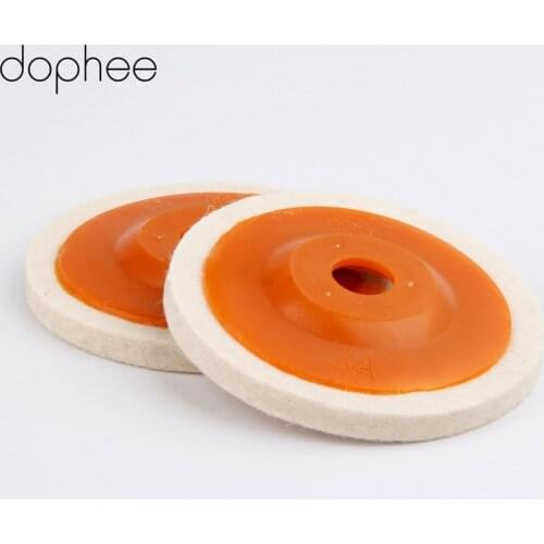Dophee 100mm Wool Polishing Wheel Buffing Pads Angle Grinder Wheel Felt Polishing Disc for Metal Marble Glass Ceramics 1 PC