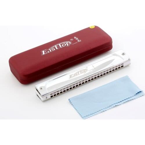 Easttop T2406S Harmonica 24 Hole C Key Polyphonic Harmonica Adult Professional Playing Harmonica Musical Instrument