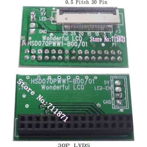 FFC Pitch 0.5mm 30P HSD070PWW1 LVDS Adapter Plate 30 Pin HSD070PWW1-B00 B01 FFC LVDS Conversion board 30P FFC to LVDS Connector