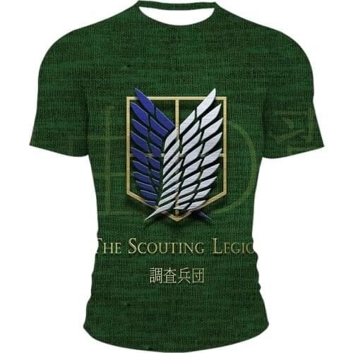 New Cool Design Wing Pattern t shirt for men Summer Handsome Fashion Mens t-shirts 3D Print shingeki no kyojin graphic tee Tops
