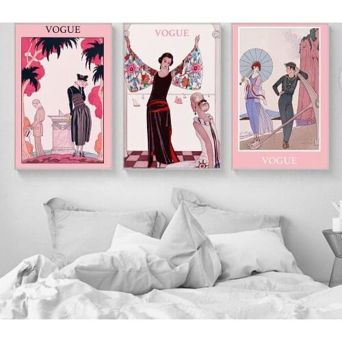 HD Prints Home Pink Woman Dance Cartoon Decor Canvas Poster Cool Painting Wall Art Modular Picture No Framework For Living Room