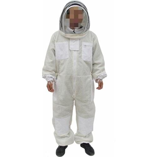 1set beekeeping suit white beekeeping clothing jacket bee suit beekeeper hat mask bee costume for Professional suit