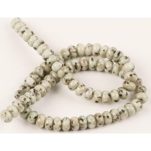 Bulk Wholesale 5-8mm Natural Stone Kiwi Jaspers Flat Round Beads Round Loose Beads Needlework for Jewelry Making DIY Bracelet