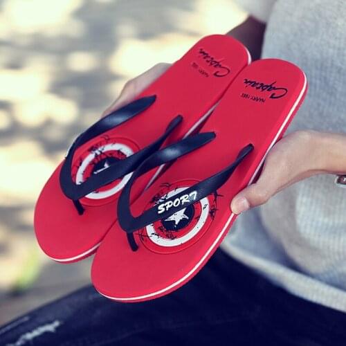 Summer Light Red Mens Flip Flops Indoor Non Slip Beach Slippers Men Slides Flat Comfort Casual Flip Flop For Men сланцы мужские