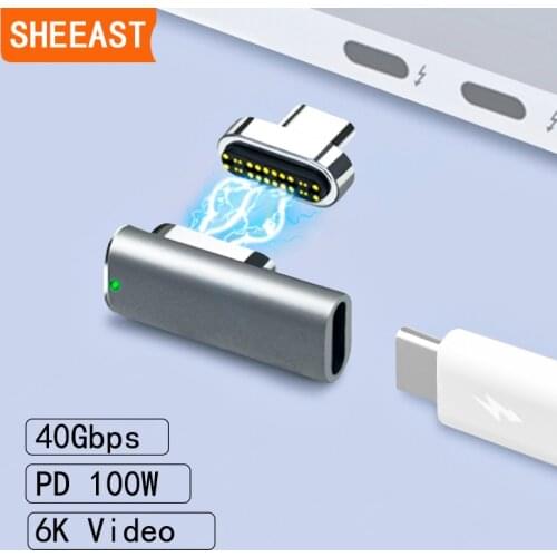 USB C Magnetic Adapter 24Pins Type C Connector 40Gbp/s Thunderbolt 3 PD 100W Fast Charging Converter for iPad MacBook Pro Switch