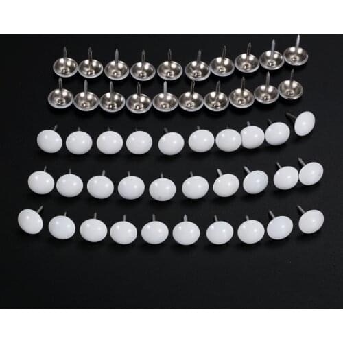 50Pcs Metal Upholstery Nail White 11*17mm Jewelry Case Box Sofa Decor Furniture Tack Stud Pushpin Modern Nails Simple Style