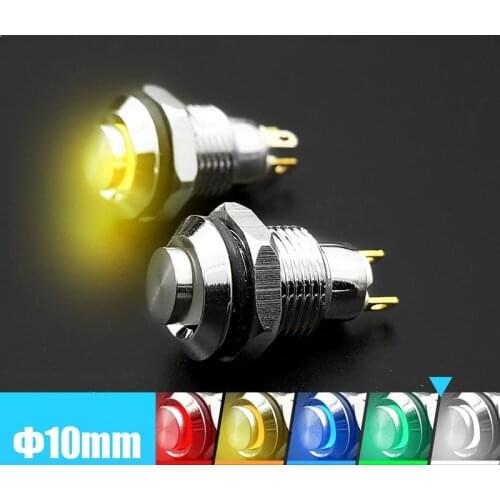 10mm 12mm 16mm 19mm 22mm Panel Hole Metal Button Switch Power Push Button Flat/High Head Momentary/Locking Soldering NO/NC