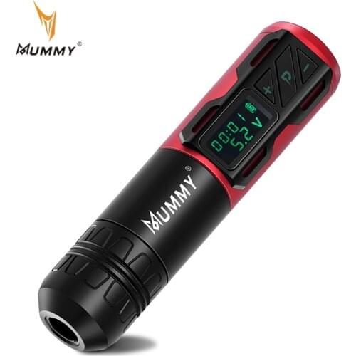 Mummy Wireless Tattoo Machine Pen High Capacity Battery Tattoo Gun Portable Power 1800mah LED Digital Display