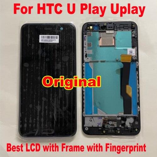 Original Best LCD Display Touch Screen Digitizer Assembly For HTC U Play UPlay Glass Sensor with Frame + Fingerprint Pantalla