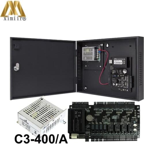 LAN Card Control Panel For Four Doors C3-400 Door Access Control System With Protect Box Door Control Board