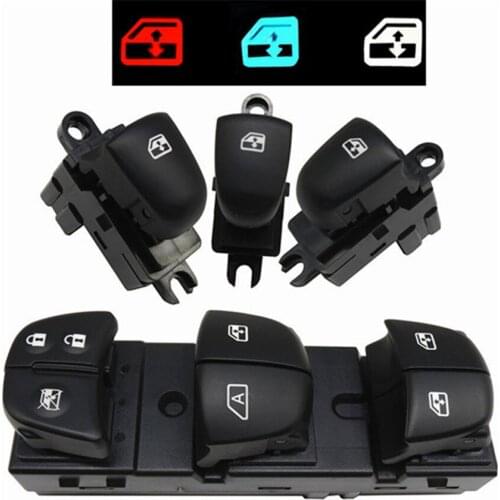 1 Set/4PCS Red / White / Ice Blue Light Power Master Window Switch For Nissan Tiida 2011-2016 Altima Sylphy X-Trail Qashqai