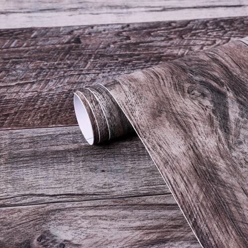 PVC Peel and Stick Wood Plank Wallpaper Furniture Sticker Living Room Bedroom Wallpapers Grey Vinyl Self Adhesive Contact Paper