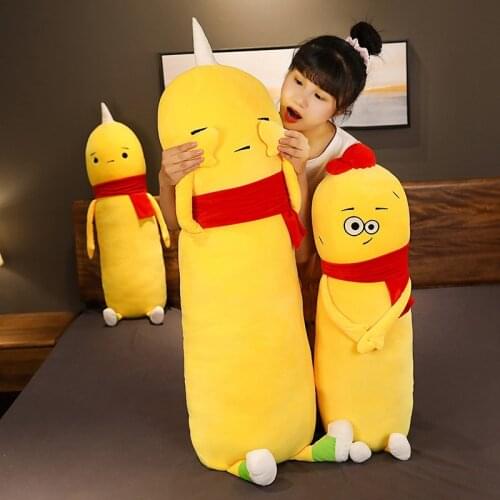 Cute Cartoon Plush French Fries Brother Toy Stuffed Soft Food Long Pillow Kids Baby Toys Birthday Christmas Gifts Sofa Cushion