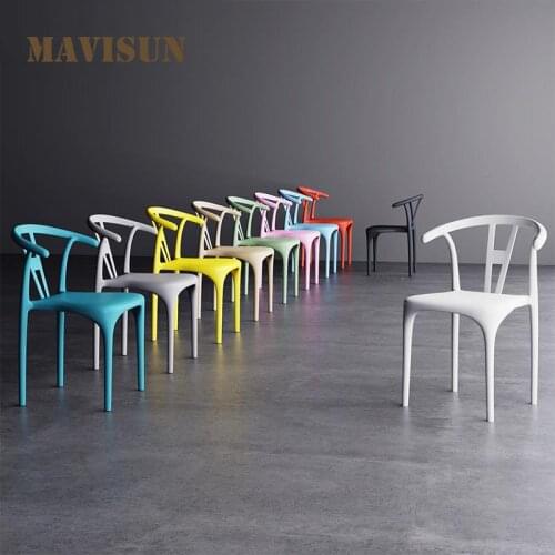 Stacked Simple Dining Chair Thickened Plastic Stool Backrest Home Modern Office Hall Reception Chair Set Space-Saving Furniture