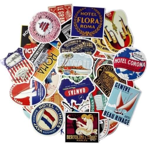 TD ZW 55Pcs/Lot Retro Vsco Style Stickers For Laptop Car Fridge Luggage Snowboard Vinyl Waterproof Decal Sticker Pack