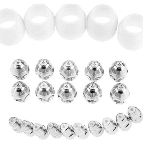 TOP 25Pcs Cut80 Lg80 80A Plasma Cutter P80 Cutting Machine Consumable or Accessories Shield Porcelain Cup Electrode Tip