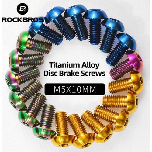 ROCKBROS Titanium Alloy Screw M5x10mm Brake Disc Lightweight DIY Bicycle Parts Bike Accessories