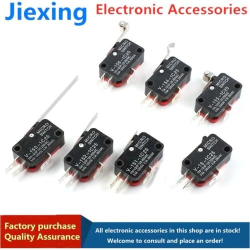 1/5pcs stroke micro-motion limit switch V-154 156 153 152 151 1C25 silver contact point touch switch