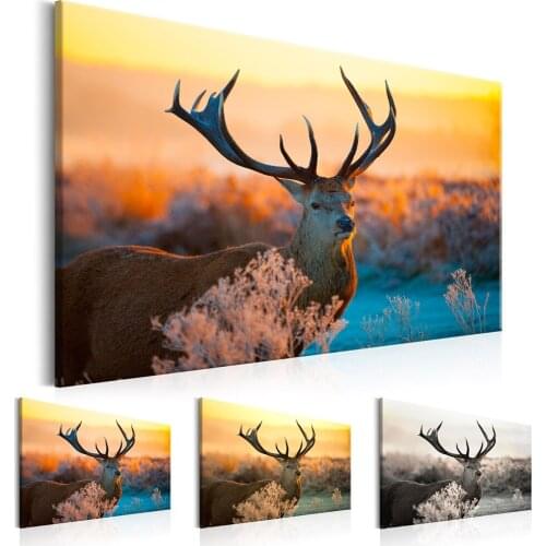 1 Pcs Beautiful Scenery Animal Deer HD Canvas Print Oil Painting Home Decoration Living Room Bedroom Wall Art Pictures(No Frame)