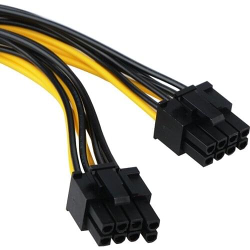 10pcs 8 Pin Female Adapter Dual Port 8Pin (6+2) Position Male Connector GPU Graphics Video Card Power Extension Cable