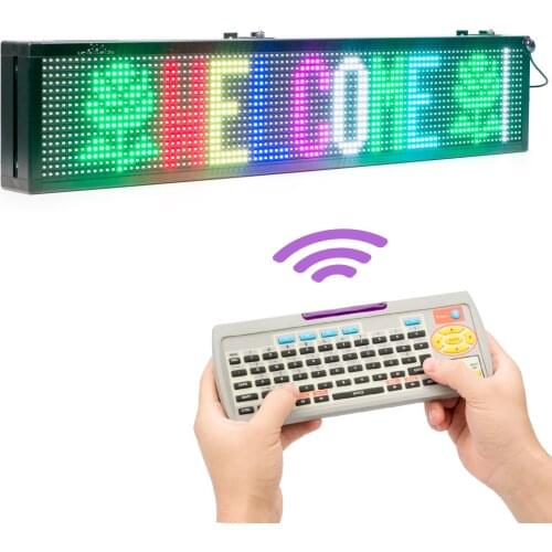 102CM RGB Programmable Scrolling LED Sign with PC Software & Remote Access Control Moving Text Message Advertising DisplayBoard