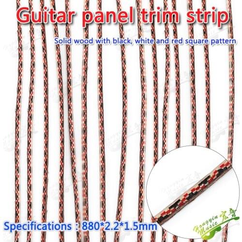 20 pcs Tricolor square pattern guitar panel cover edge solid wood decorative line guitar material accessories solid wood edge st