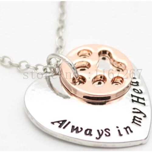 2017 New Forever Love Heart Puppy Paw Pendant Necklace Pet Paw Print Necklaces "Always in my heart" Rose Gold Paw Print necklace