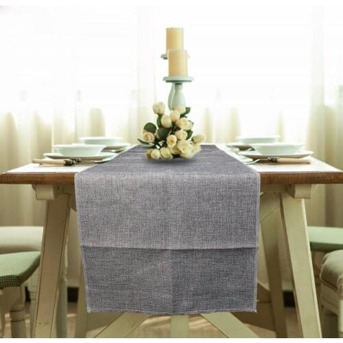6pcs 12x108 inch Vintage Flax Jute Burlap Table Runner Banquet Decoration for Home Party Wedding Christmas Dinner Decor