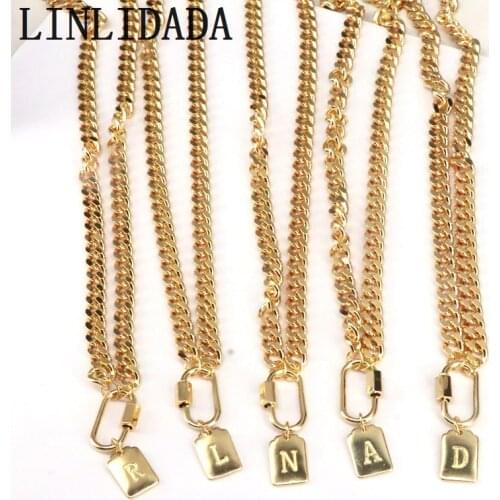 6Pcs letters pendants necklace charm Gold alphabets jewelry accessories pendants fashion jewelry for women men