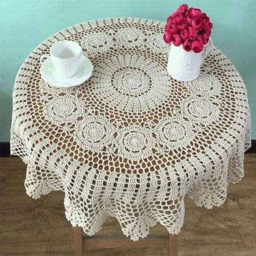 85CM Modern cotton placemat cup coaster mug kitchen wedding table place mat cloth lace Crochet tea coffee doily Handmade pad