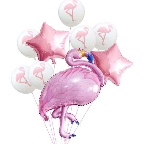 9pcs/set Cartoon Pineapple Flamingo Leaf Heart Latex Star Foil Balloon Birthday Summer Hawaiian Party Wedding Decor Ballons
