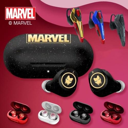 Disney Marvel Iron Man Captain America Wireless Bluetooth 5.0 Headset Stereo Sports Earbud Headphones for IPhone Xiaomi HUAWEI