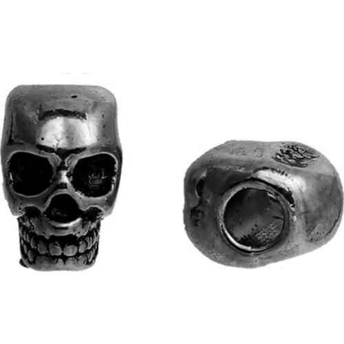 DoreenBeads Zinc Based Alloy 3D Spacer Beads Skull Gunmetal DIY Findings 12mm( 4/8") x 8mm( 3/8"), Hole: Approx 3.8mm, 4 PCs