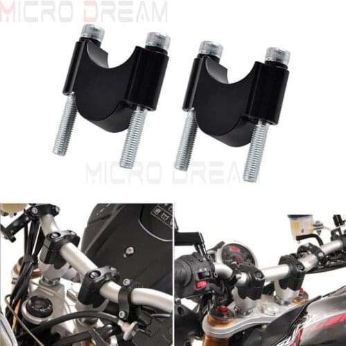 Black Universal Handlebar Riser Motocross Motorcycle 7/8" or 1 1/8" Bar Clamps Rise 30mm For Harley Yamaha Suzuki BMW R1200GS
