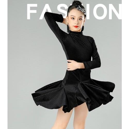 2021 Fashion Elegant Children Latin Dance Dress White Lace Tango Ballroom Children Dress Girl Latin Costume Competition Dress