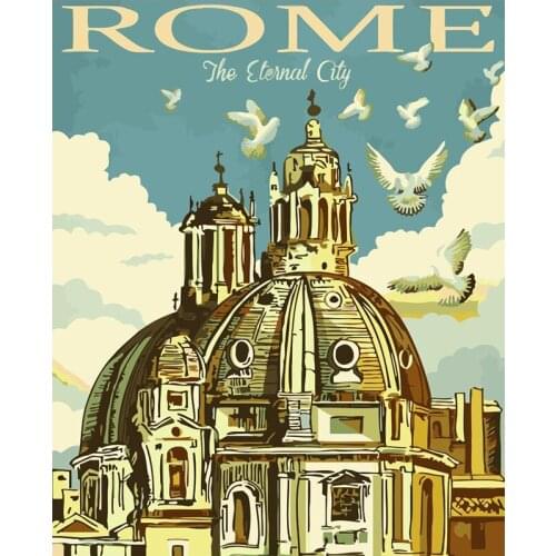 DIY Painting By Numbers Landscape castle Drawing On Canvas HandPainted Painting Art Gift DIY Home Decoration