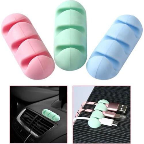 Hot Cable Organizer Silicone USB Cable Winder Desktop Tidy Management Clips Cable Holder for Mouse keyboard Headphone Wire