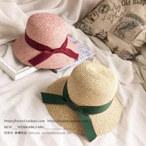 Wide Brim Hat Summer Korean Version Sunscreen Female Fisherman Bowknot Beach Sun Shade Hats Outdoor Leisure Cool Caps H113