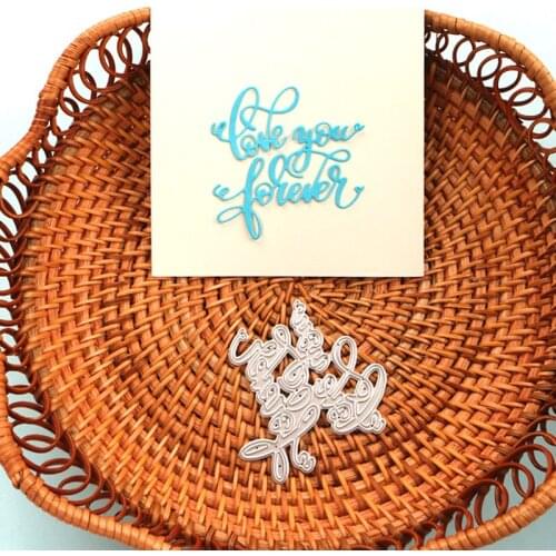 DUOFEN METAL CUTTING DIES love you forever texts stencil DIY Scrapbook Paper Album 2021 new