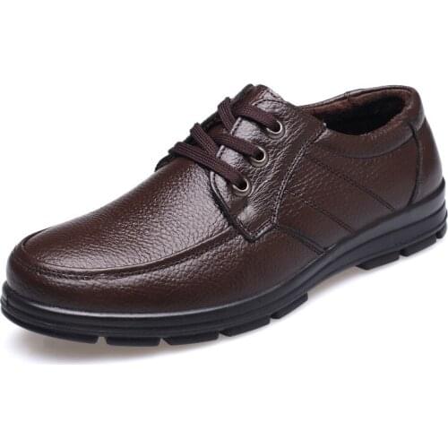 Men Loafers Slip On Fashion Driving Loafer Moccasins Plush Men Shoes 2021 New Cow Leather Casual Shoes Winter