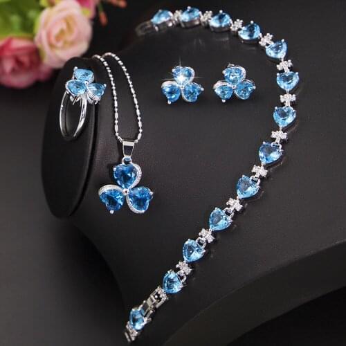 Clover zircon jewelry set womens diamond jewelry mixed batch clavicle short necklace jewelry