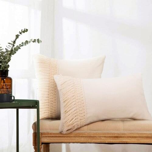 Pillow Cover Sofa Pillowcases Tassel Cotton Cushion Case Pillow Cover Home Decor For Living Room Office Bedroom 45x 45cm/30x50cm