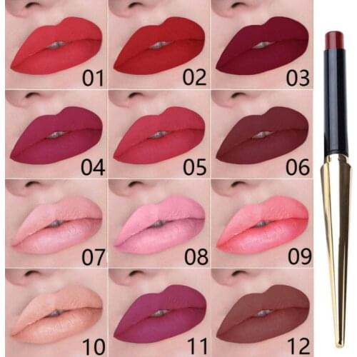 New 12 Colors Waterproof Long Lasting Lipstick Matte Lip Gloss Makeup Cosmetic makeup Maquillaje cosmético TXTB1