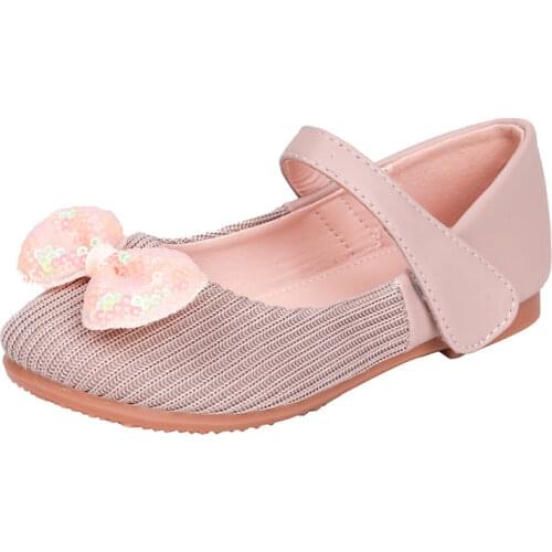 Spring Autumn New Children Shoes Girls Korean Soft Sole Shoes Toddler Baby Sequined Bowknot Cloth Shoes Kids Cute Princess Shoes