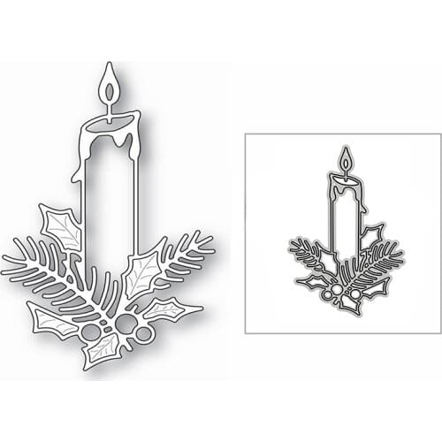 New Christmas Candle Holly Leaf 2020 Metal Cutting Dies for DIY Scrapbooking Decorative and Card Making Embossing Craft No Stamp