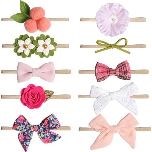 1 PCS Baby Girl Headbands Orange Headband Infant Hair Accessories Bowknot Dot Flower Newborn Headwear Tiara Headwrap Gift