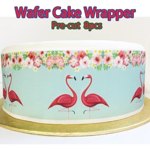 Print Edible Wafer Cake Wrapper 8pcs, Pre-cut Wedding Lace Cake idea decoration,edible paper for cupcake decoration